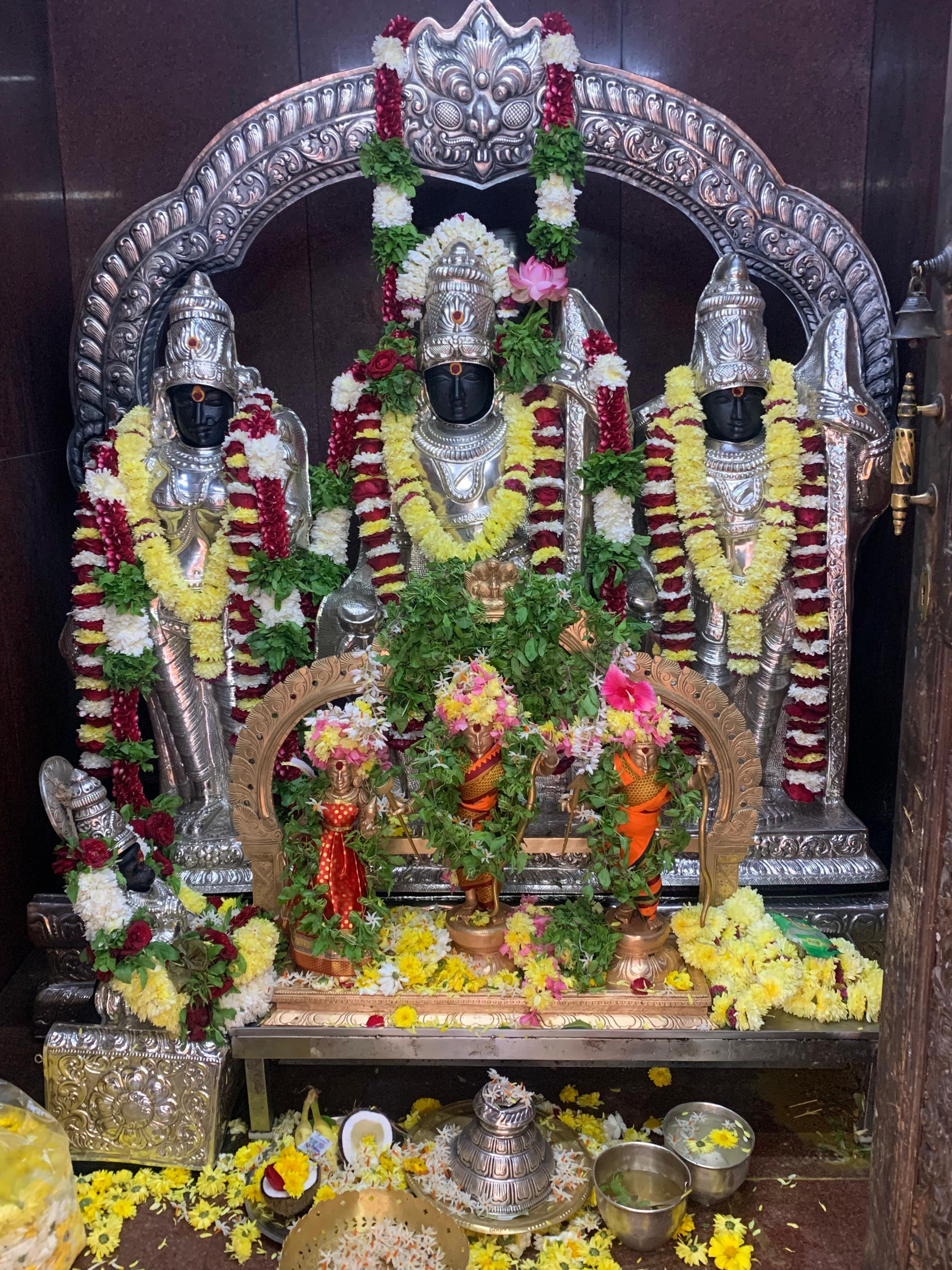 Sri Vishnu - The Preserver of the Universe, holding conch, discus, lotus and mace